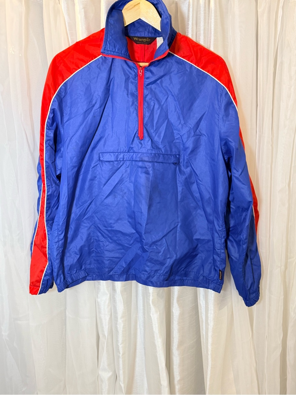 Wrangler Royal Blue and Red Pullover Windbreaker